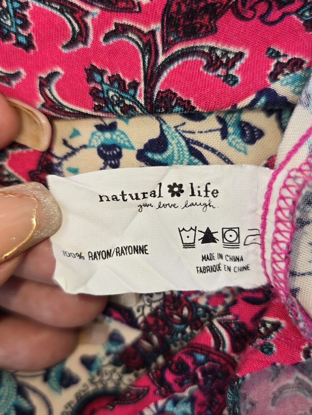 Natural Life Boho Patchwork Paisley Maxi Slip Dress Size XS/S - Picture 5 of 7
